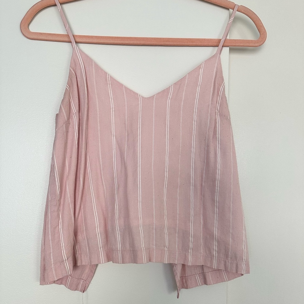 EUC Light Pink and White Striped Tank Top
